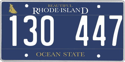 RI license plate 130447