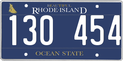 RI license plate 130454