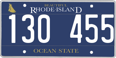 RI license plate 130455