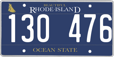 RI license plate 130476