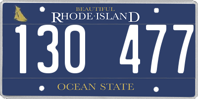 RI license plate 130477