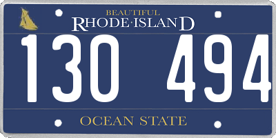 RI license plate 130494