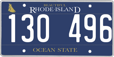 RI license plate 130496