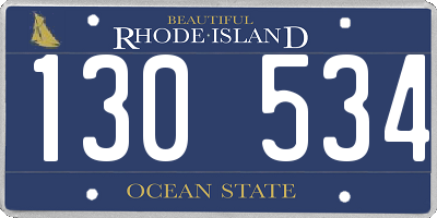 RI license plate 130534