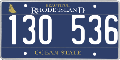 RI license plate 130536