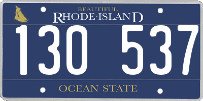 RI license plate 130537