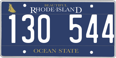 RI license plate 130544
