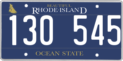 RI license plate 130545