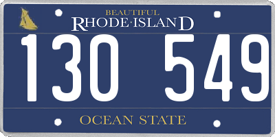 RI license plate 130549