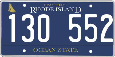 RI license plate 130552