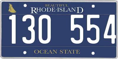 RI license plate 130554