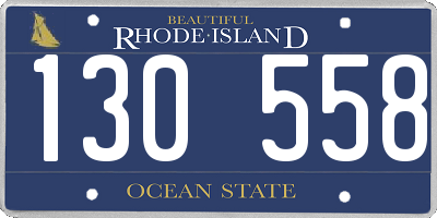 RI license plate 130558