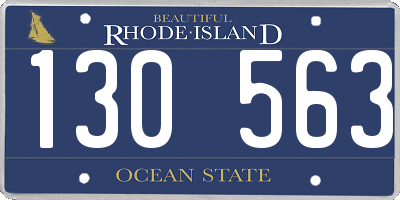 RI license plate 130563