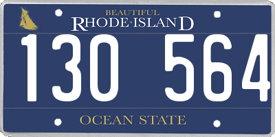 RI license plate 130564
