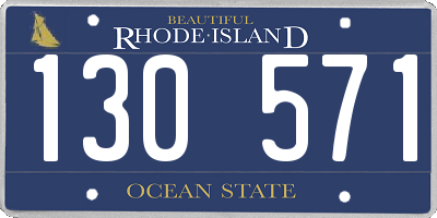 RI license plate 130571