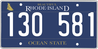 RI license plate 130581