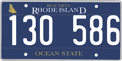 RI license plate 130586