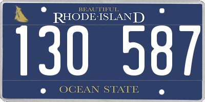 RI license plate 130587