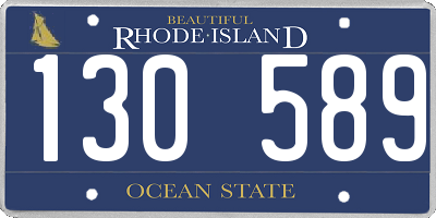 RI license plate 130589