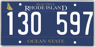 RI license plate 130597