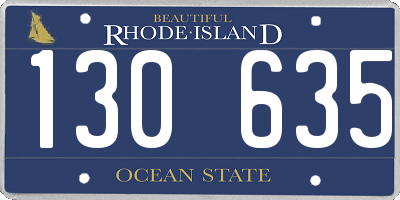 RI license plate 130635