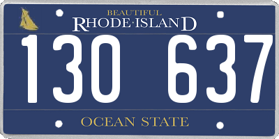 RI license plate 130637