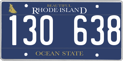 RI license plate 130638