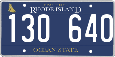 RI license plate 130640
