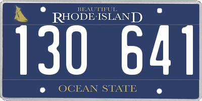 RI license plate 130641