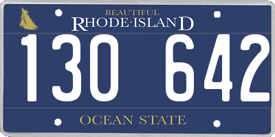 RI license plate 130642