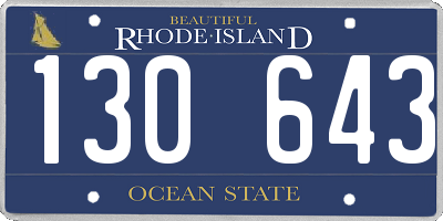 RI license plate 130643