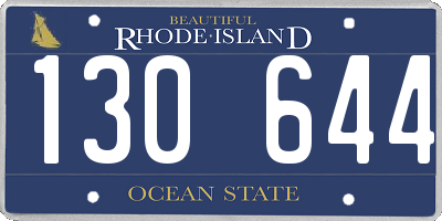 RI license plate 130644