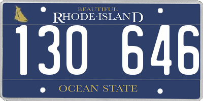 RI license plate 130646