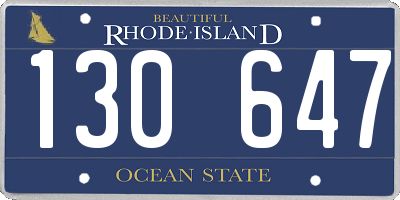 RI license plate 130647