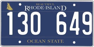 RI license plate 130649