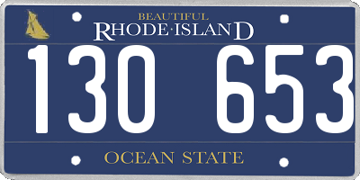 RI license plate 130653