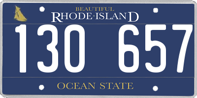 RI license plate 130657