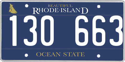 RI license plate 130663