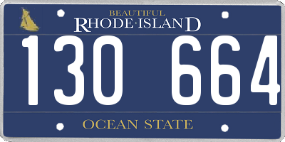 RI license plate 130664