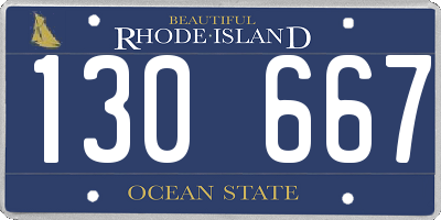RI license plate 130667