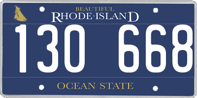 RI license plate 130668