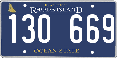 RI license plate 130669