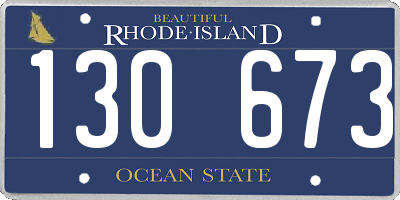RI license plate 130673