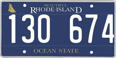 RI license plate 130674