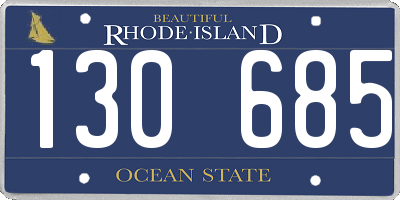 RI license plate 130685