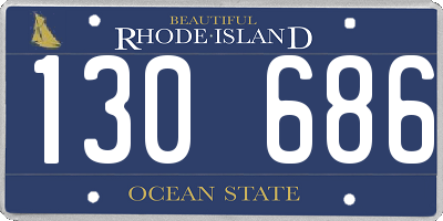 RI license plate 130686