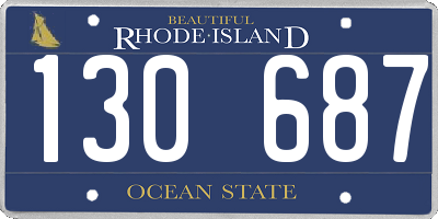 RI license plate 130687