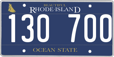 RI license plate 130700