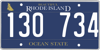 RI license plate 130734
