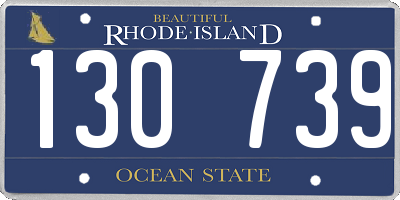 RI license plate 130739